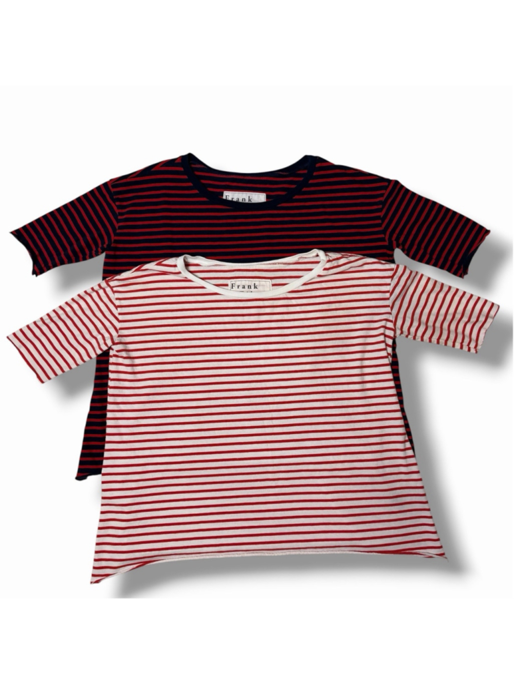 Frank & Eileen Josephine LOT x2 French Stripe Boxy Tee S Red/White & Navy/Blue - Picture 1 of 16